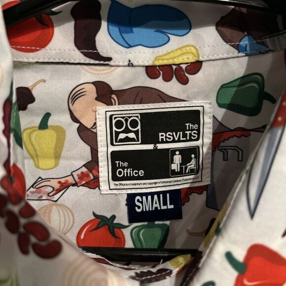 RSVLTS The Office Shirt Small Kunuflex Kevins Famous Chili Malone Family Recipe - Picture 3 of 8